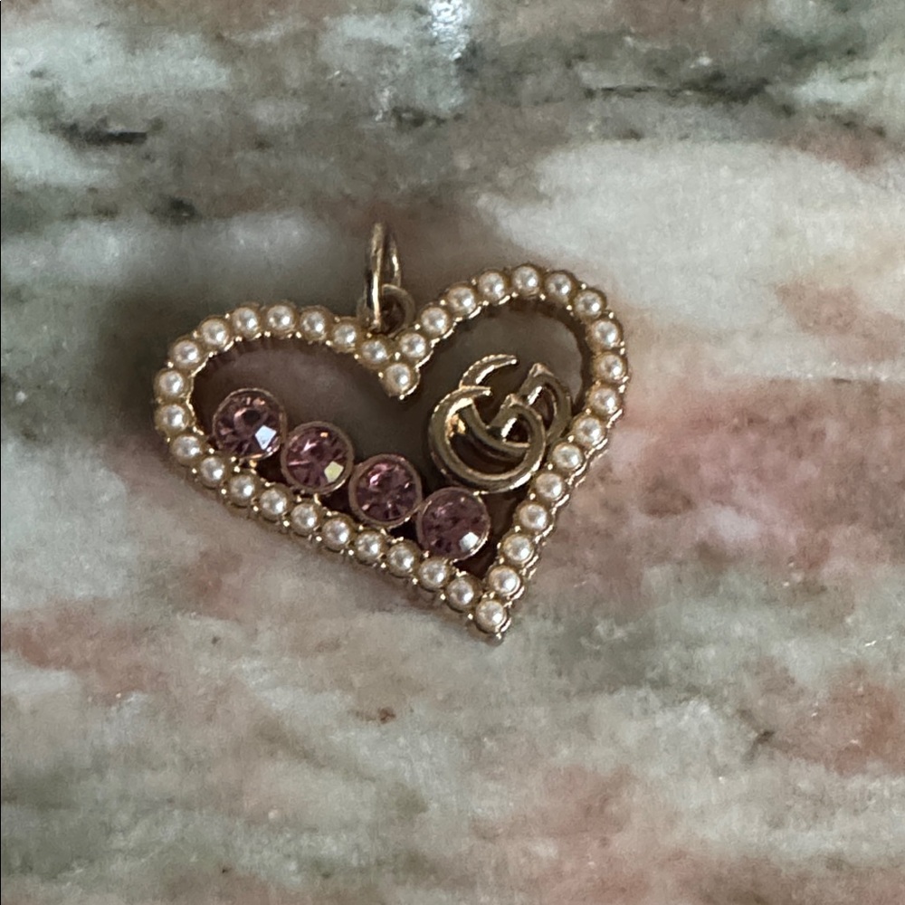 Gucci Gold Heart Necklace with Purple Accents - Picture 7 of 7